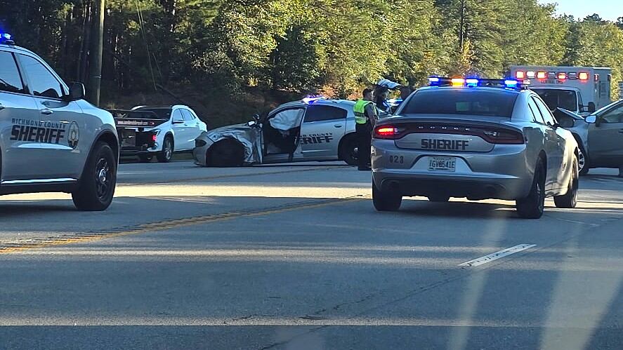 Patrol Car Involved in Crash on Peach Orchard Road