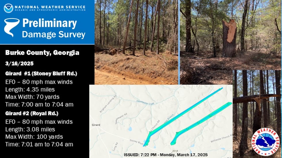 Burke County tornado findings from the National Weather Service