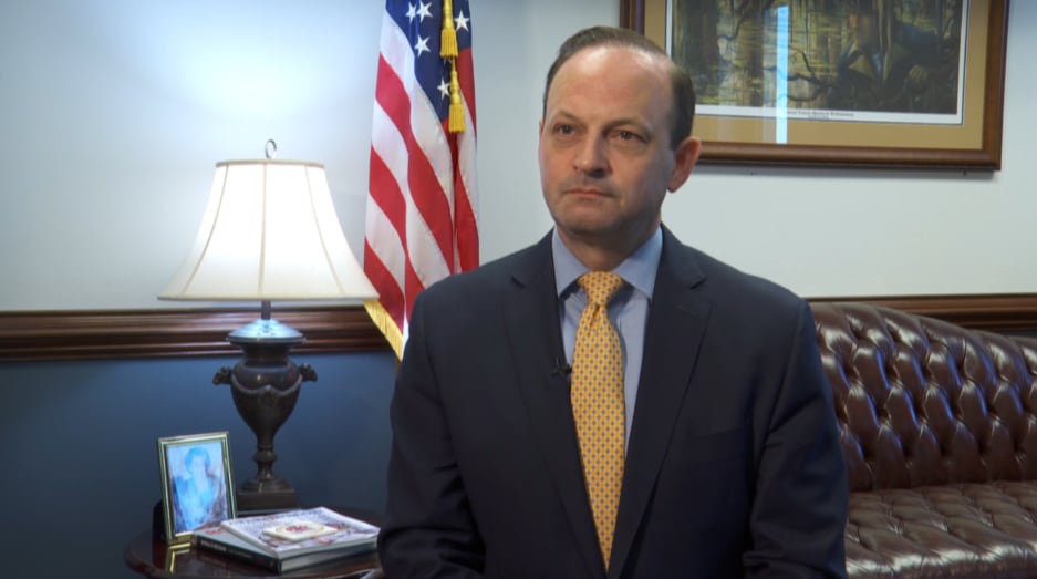 South Carolina Attorney General Alan Wilson sits for an interview in his office on the grounds...