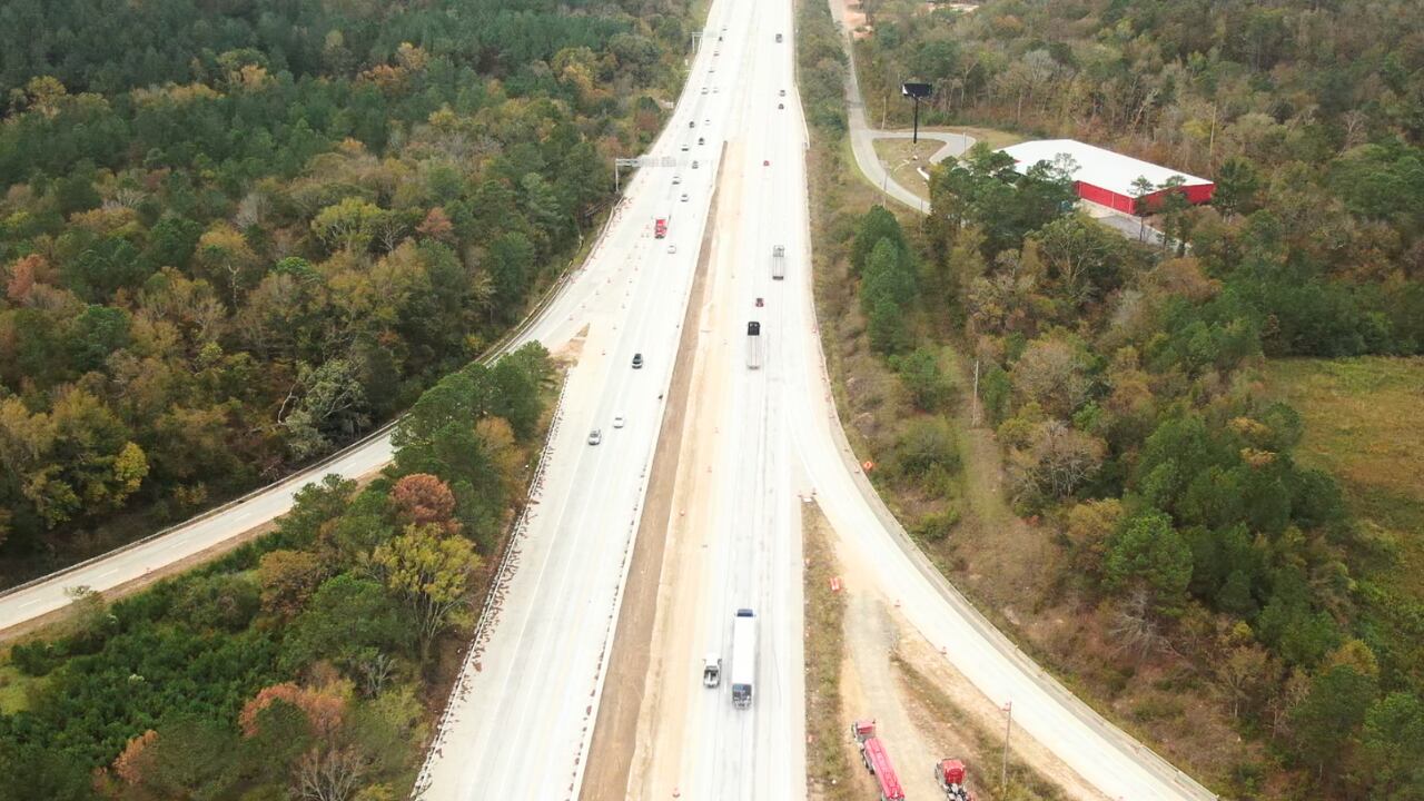 Westbound lanes of I-20