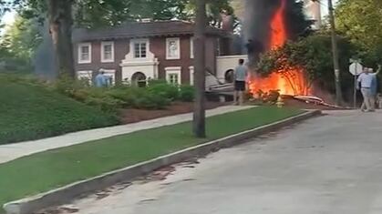 Plane crash at Hillcrest Avenue and Belmont Drive in Augusta near Daniel Field.