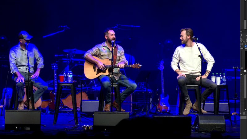 L-R: John Kelley, Josh Kelley, and Charles Kelley performing at Sticks and Strings.