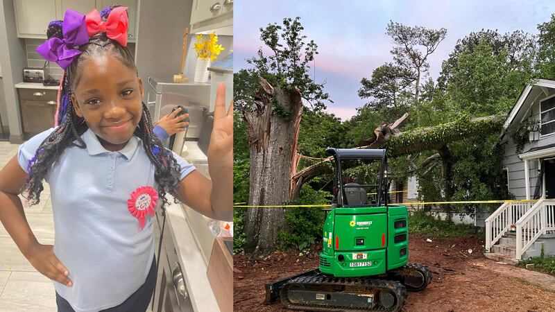 Erica Dixon, 10, was killed on Saturday morning after a tree fell onto her home in the Mozley...