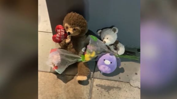 A small memorial has popped up at a shopping center in memory of a 4-year-old boy who died...