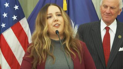 Eunice Medina, 43, speaks after Gov. Henry McMaster named her to become the next director of...