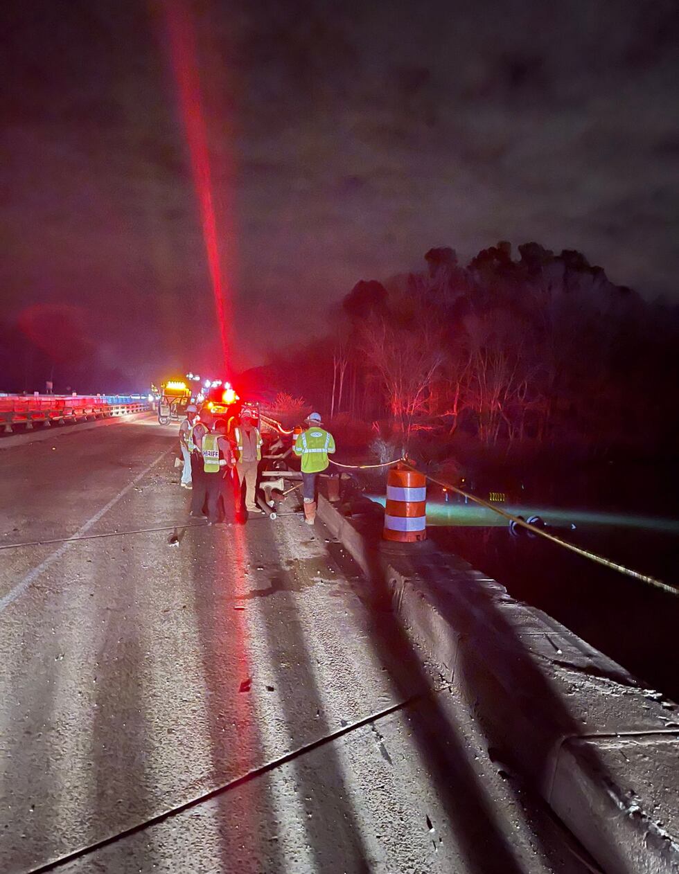 Crews respond to 18-wheeler that crashed into the Augusta Canal Bridge