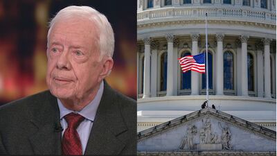 Jimmy Carter flag half-mast
