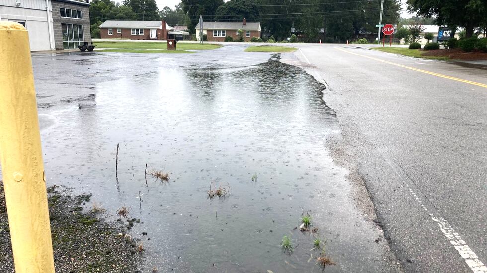 With the ground already well-saturated, rain from Idalia was standing on roadways in Aiken on...