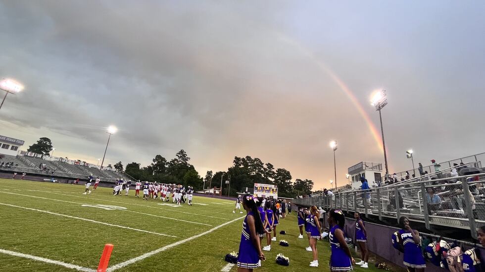 After a balloon release for Se'Vonn, the sky cleared up and a rainbow appearted.
