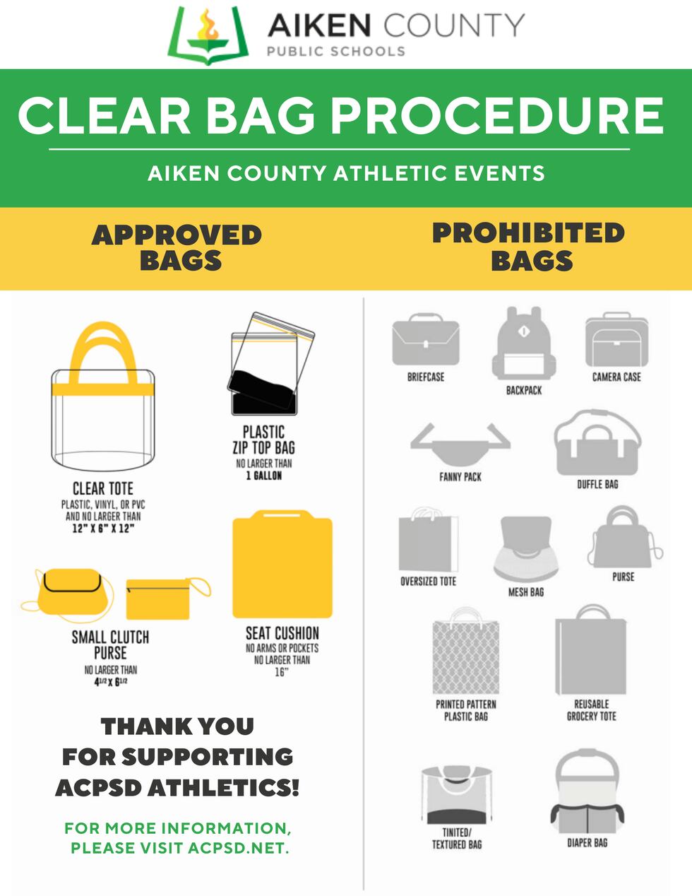 Aiken County clear bag policy.