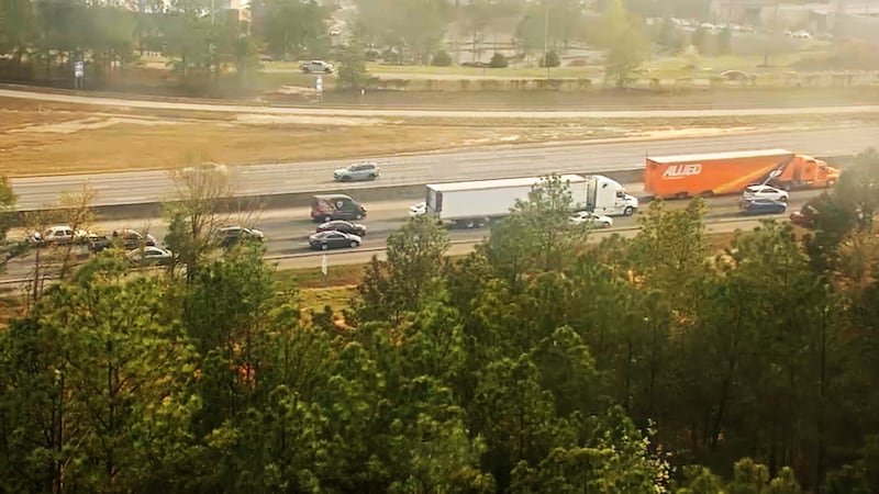 Traffi backup on Interstate 20, March 11, 2026.