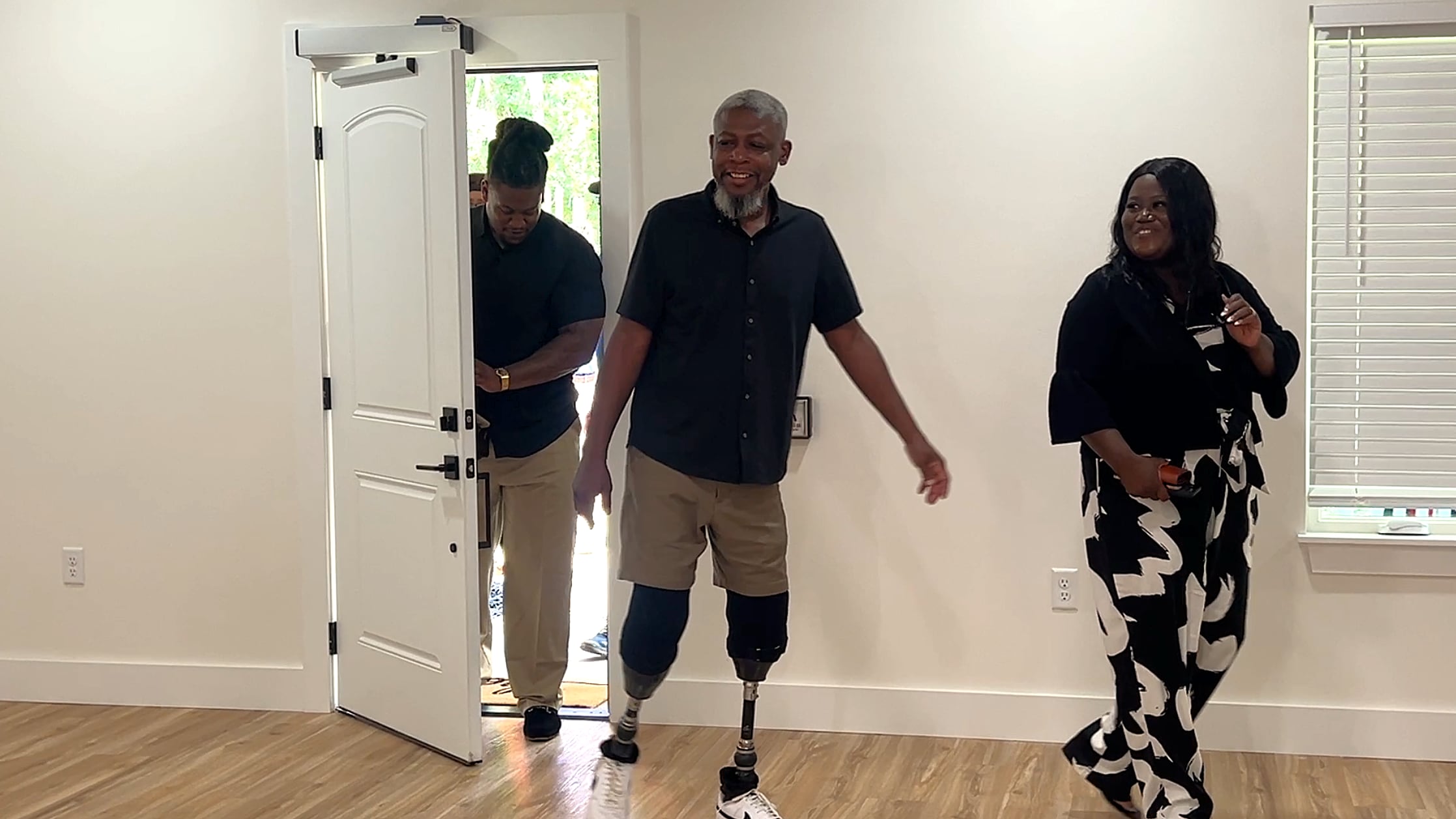 Retired Sgt. First Class David Mathis walked into his new home for the first time after a...