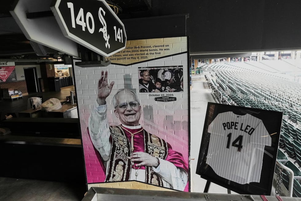 White Sox commemorate fandom of Pope Leo XIV with Graphic installation at Rate Field before a...