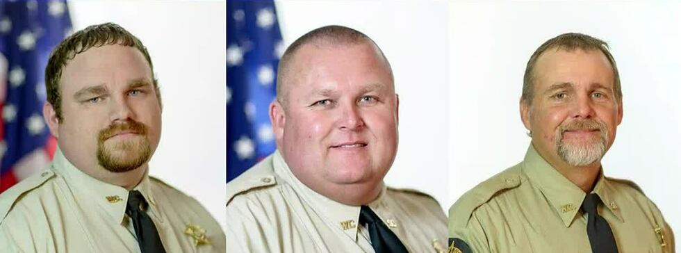 Former deputies Rhett Scott, Micheal Howell, and Henry Copeland