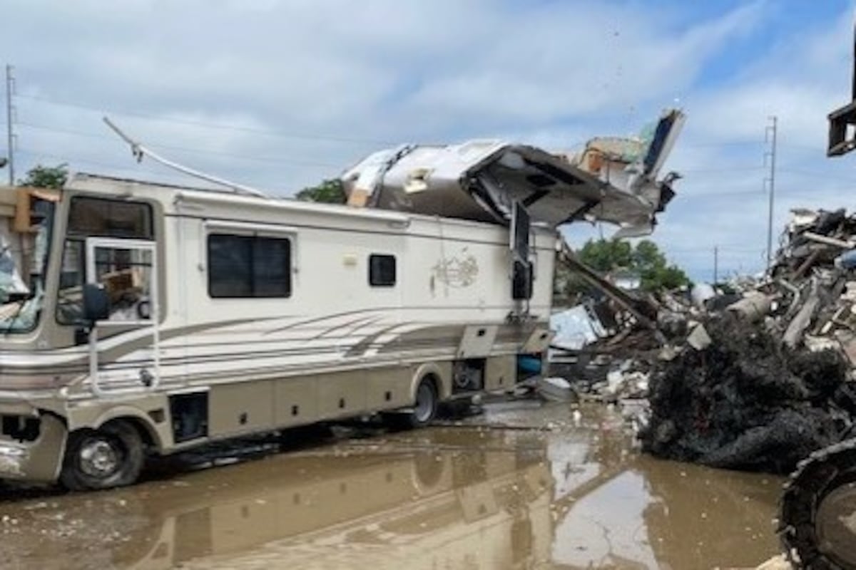 Inside Destroyed Rv RV operated by James Blake Montgomery being destroyed