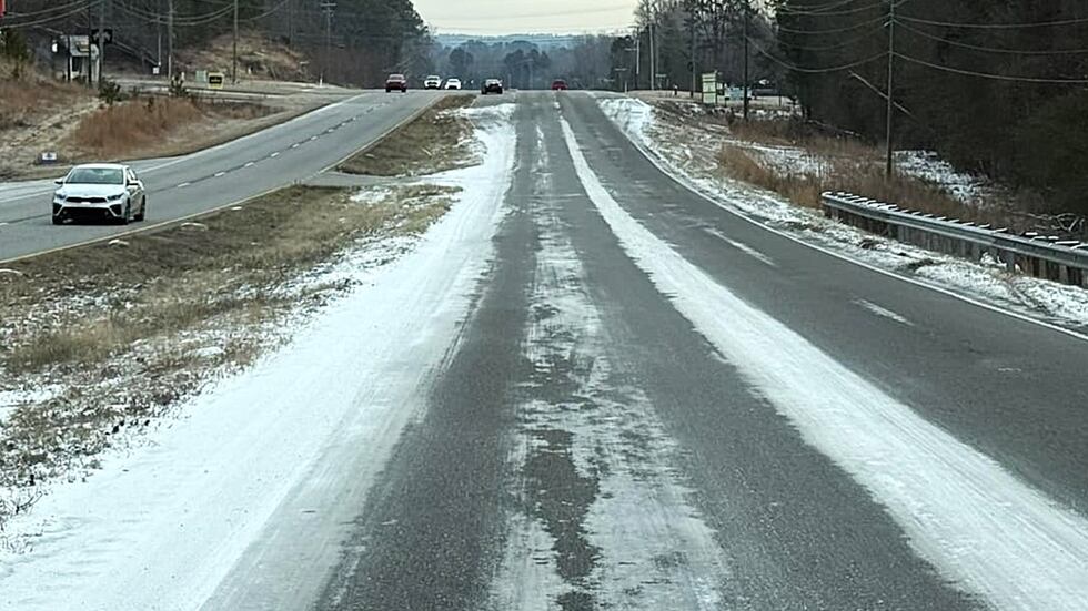 Icy conditions in Aiken County