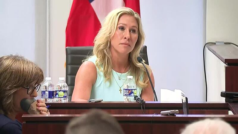 Rep. Marjorie Taylor Greene testified during a re-election eligibility hearing.