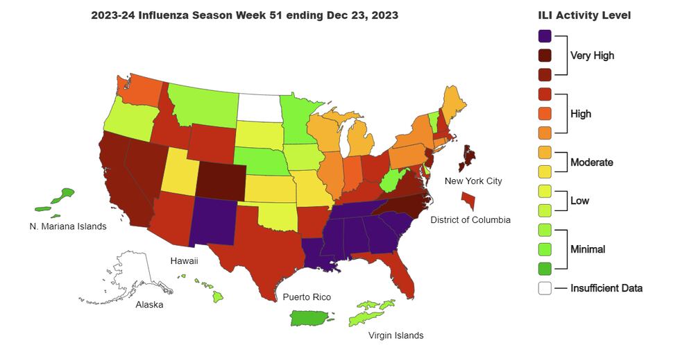 U.S. flu map