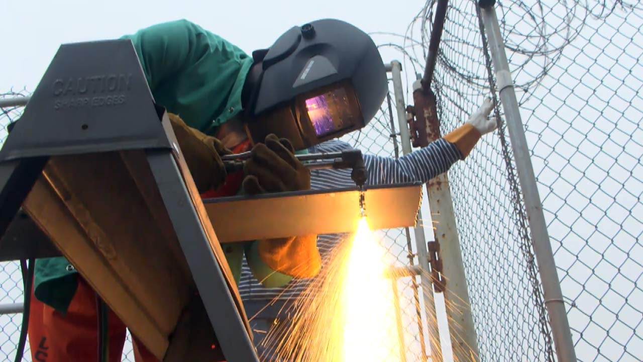 An inmate at the Lieber Correctional Institute used his welding skills during a demonstration...