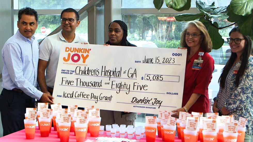 Children’s Hospital of Georgia got a $5,000 donation thanks to Dunkin Donuts