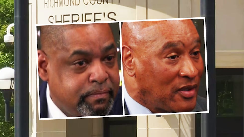 From left: Sheriff Richard Roundtree and challenbger Gino Brantley