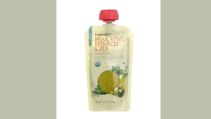 GreenWise Pear, Kiwi, Spinach, and Pea Baby Food has been recalled for potential lead...
