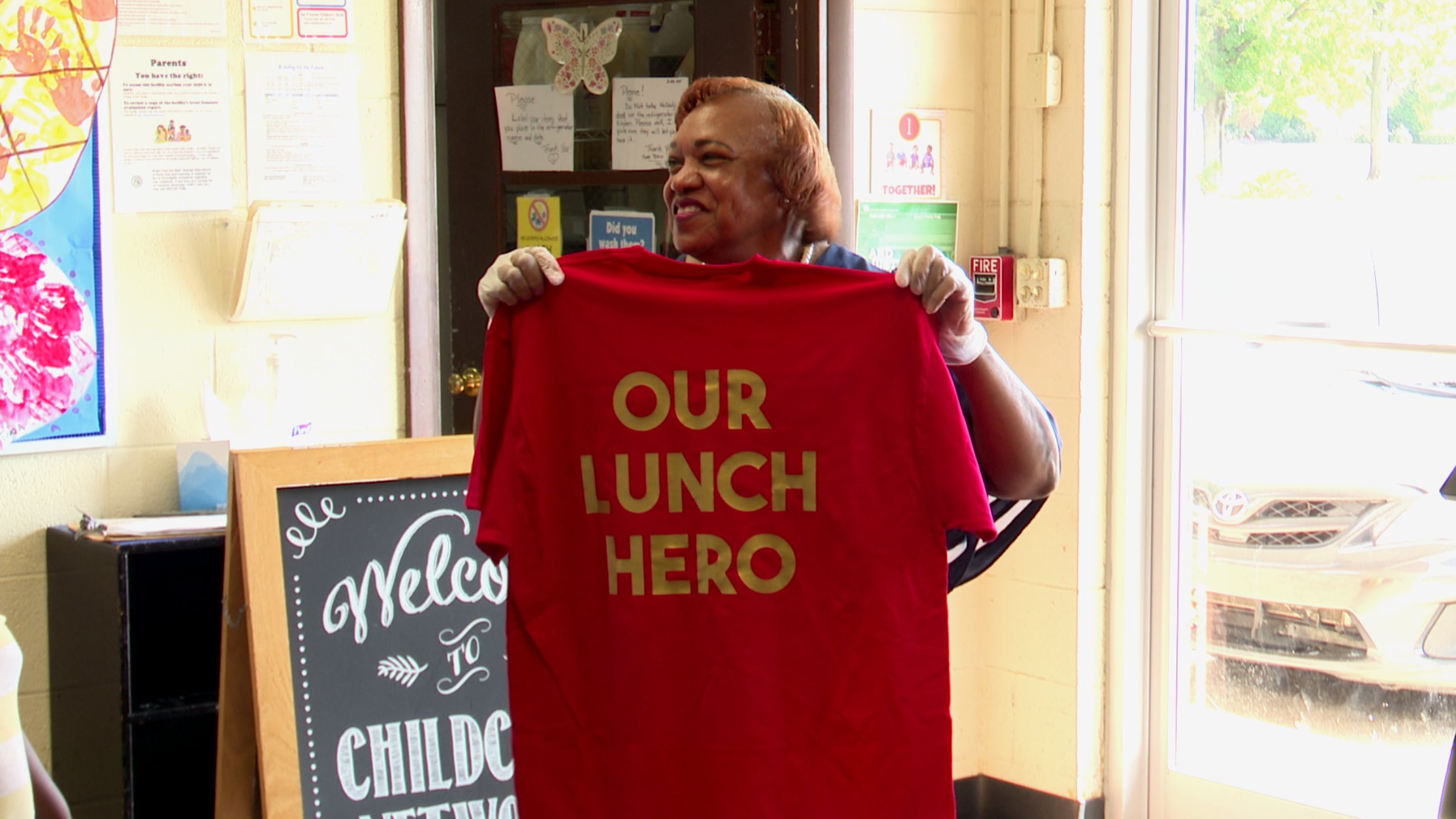 Students at local childcare center celebrate their longtime cook