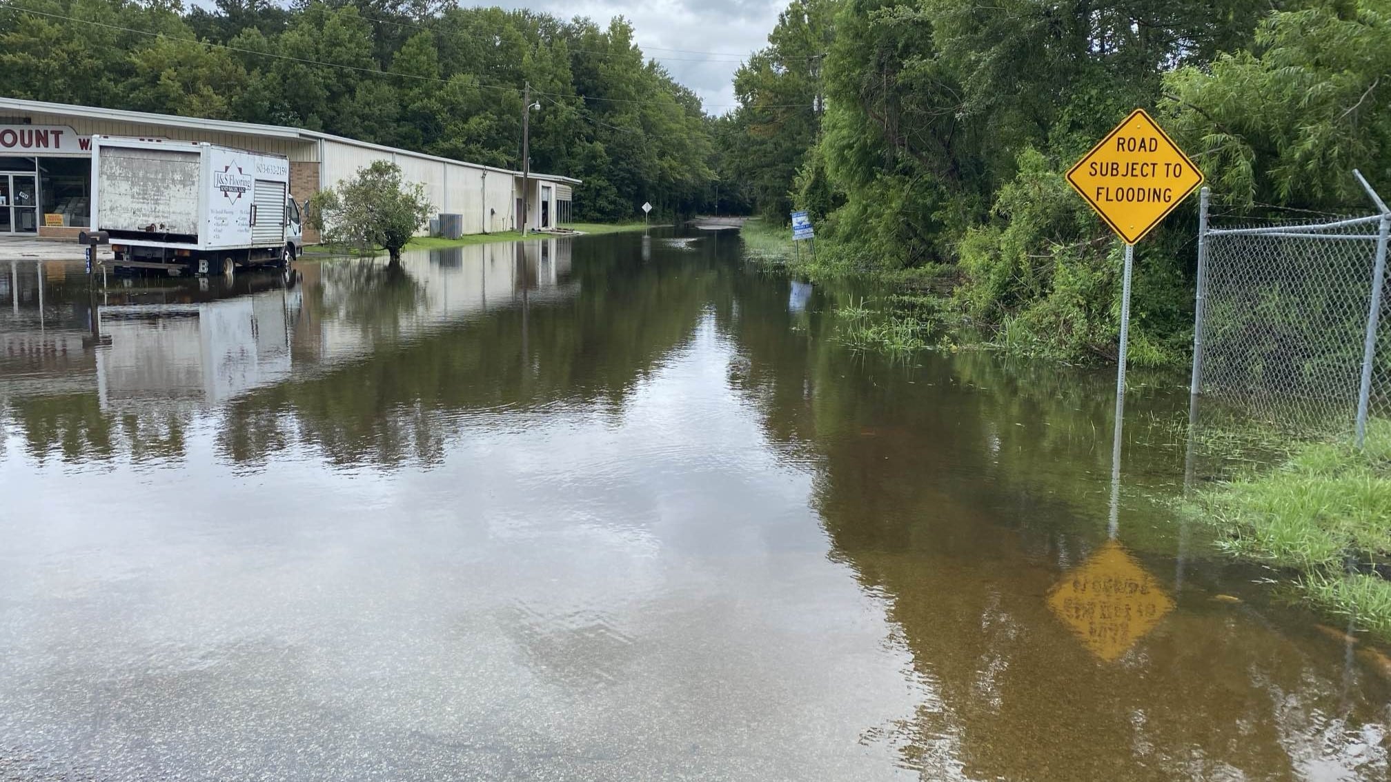 Citadel Road was flooded just off Allendale-Fairfax Highway.