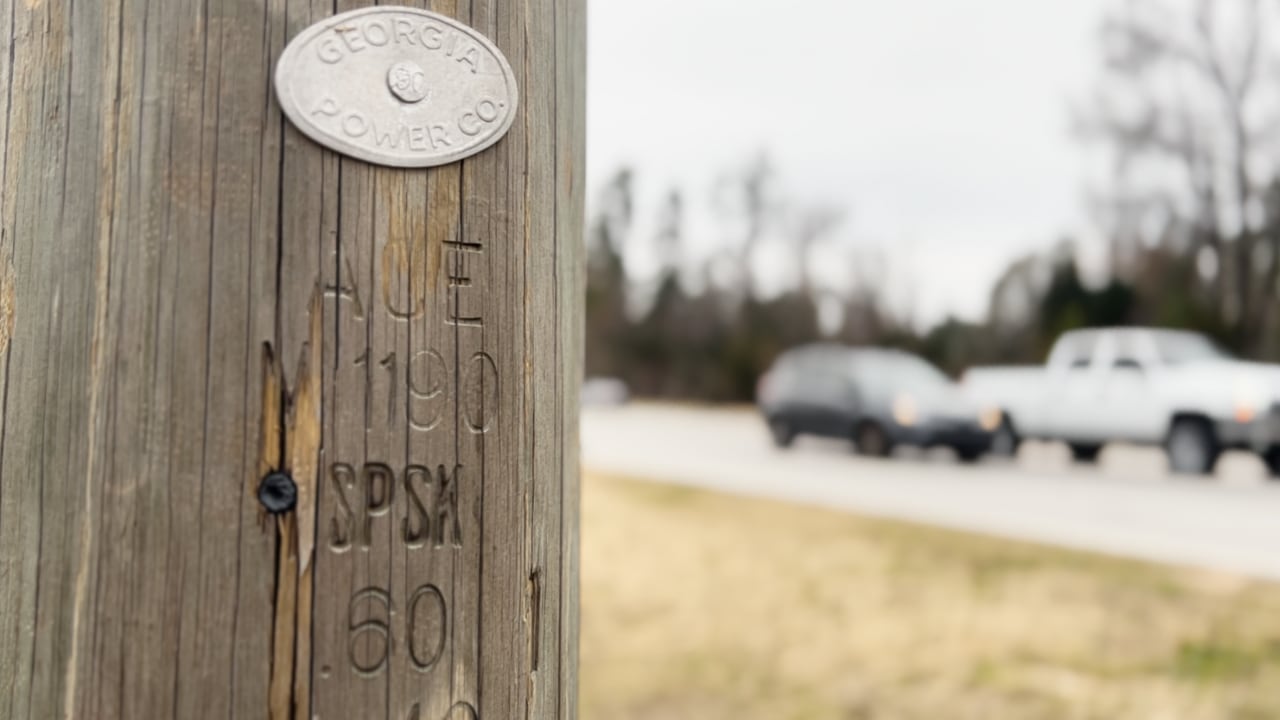 Utility poles on Washington Road