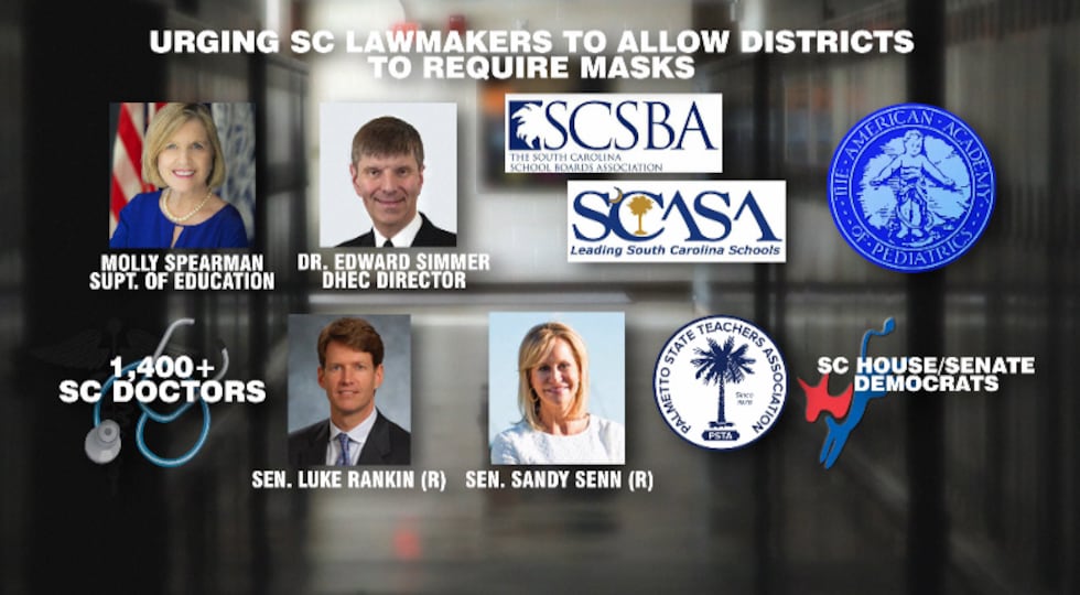 Urging South Carolina lawmakers to allow districts to require masks