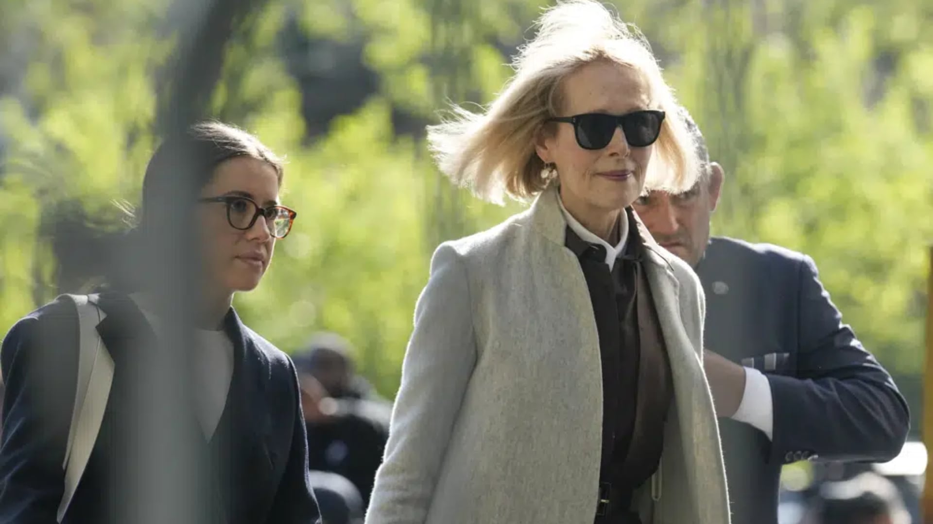 FILE - E. Jean Carroll arrives to a courthouse in New York, Tuesday, April 25, 2023. Columnist...