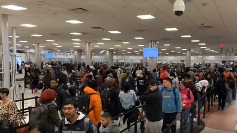 One line for TSA screening Thursday morning at Hartsfield-Jackson Atlanta International Airport.