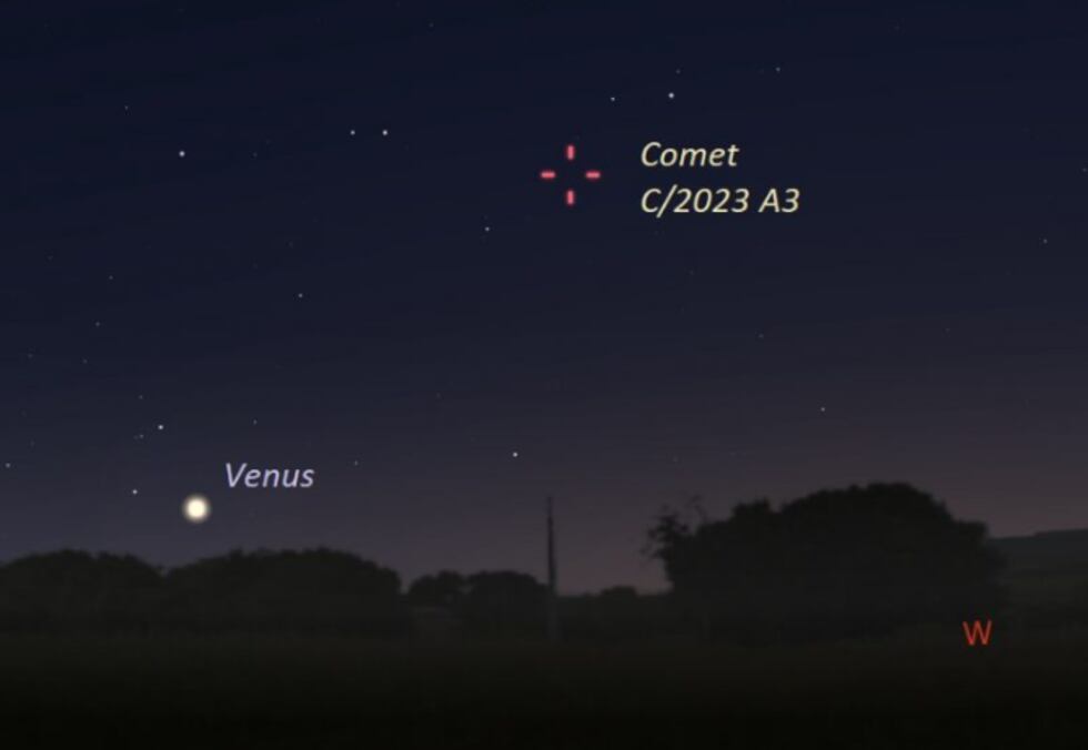 Keep an eye out for Comet C/2023 A3 (Tsuchinshan-ATLAS) this week to the right of Venus which...