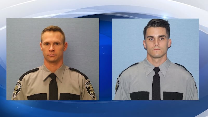 Deputy Keathley (left) is on paid leave after sources say he hit Deputy Nunes (right) in the...