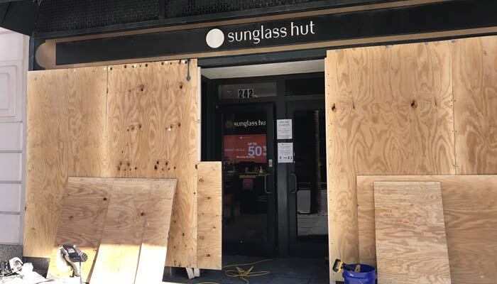 A manager at the Sunglass Hut on King Street said their windows were smashed during riots on...