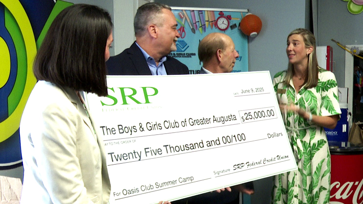 SRP Federal Credit Union made a big donation toward a summer program of the Boys & Girls Club...