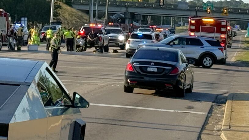 In the back, you can see the tanker carrying hazardous materials that went off a bridge,...