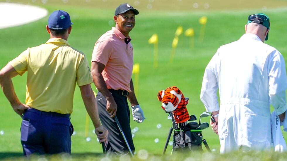 Tiger Woods practices earlier this week at Augusta National Golf Club ahead of the Masters.
