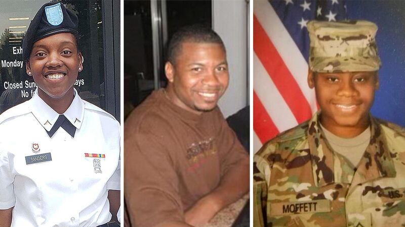 En esta combinación de fotografías se ven de izquierda a derecha los sargentos Kennedy...