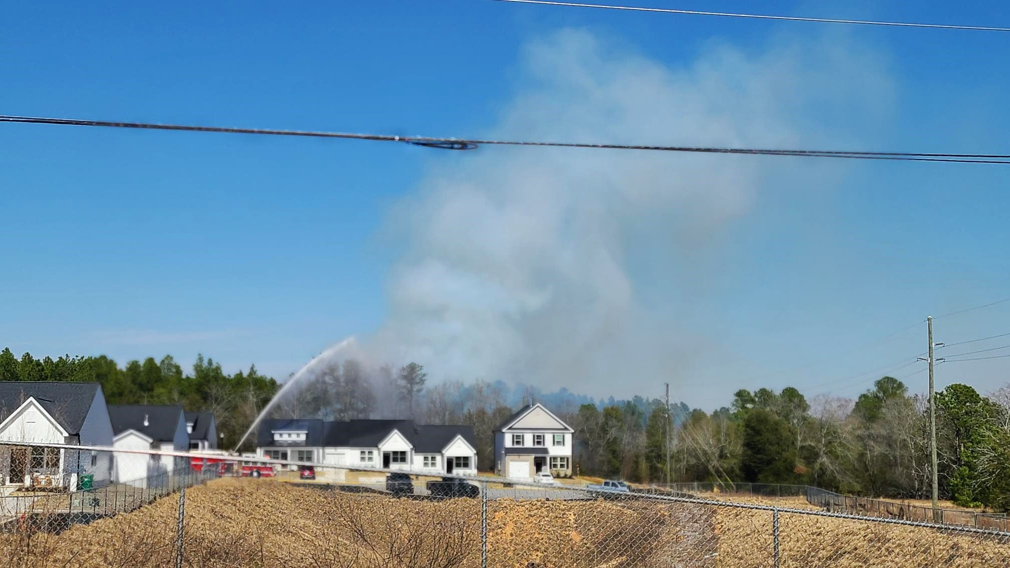 Brush fire near Graniteville Elementary on Saturday afternoon.