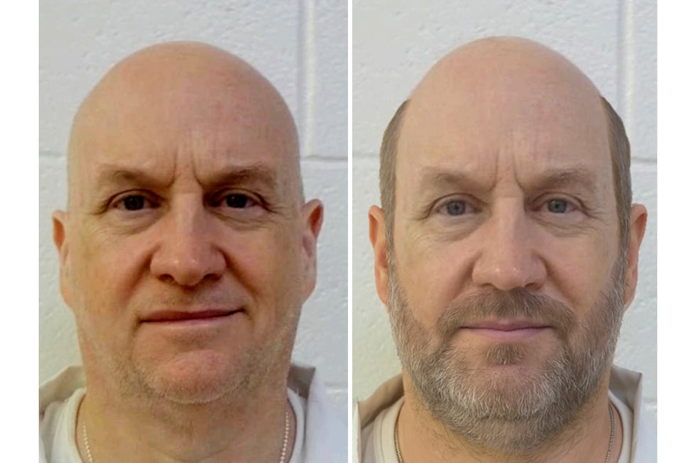This combo of images provided by the Arkansas Department of Corrections shows an actual photo...