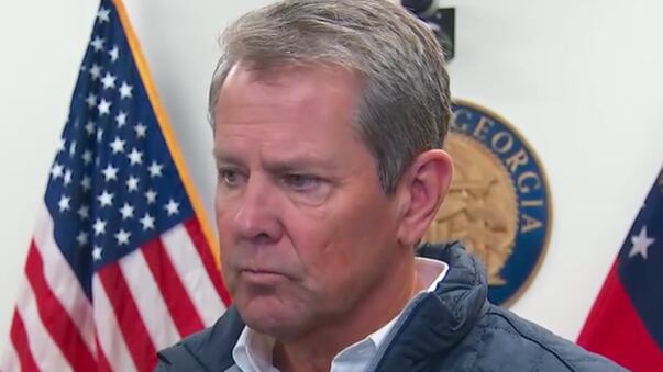 Gov. Brian Kemp gave an update on recovery efforts on Helene Friday.
