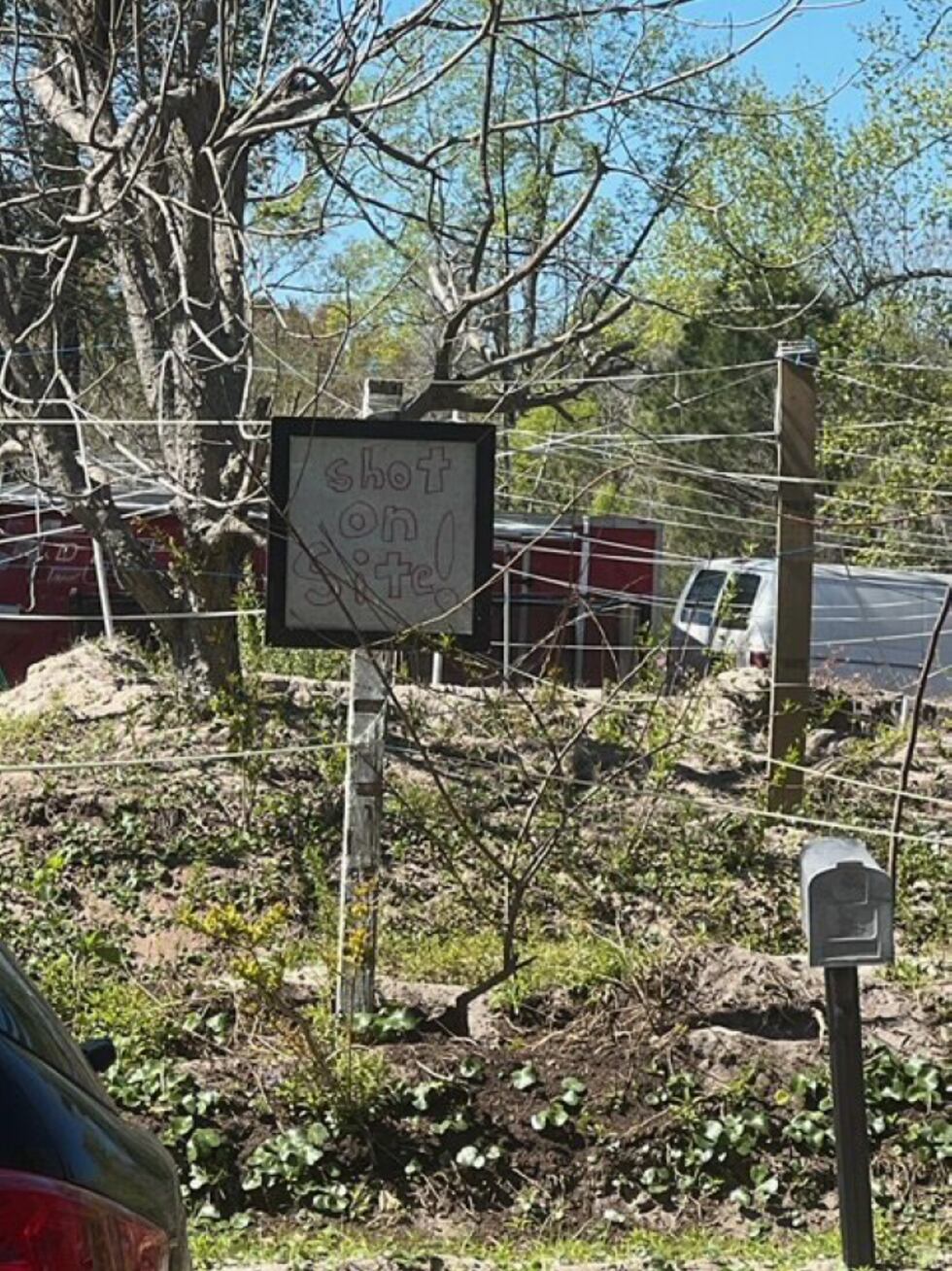 "Shot on Site" Sign