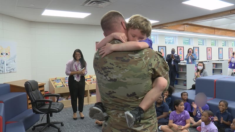 Fort Stewart soldier surprises son at school following deployment