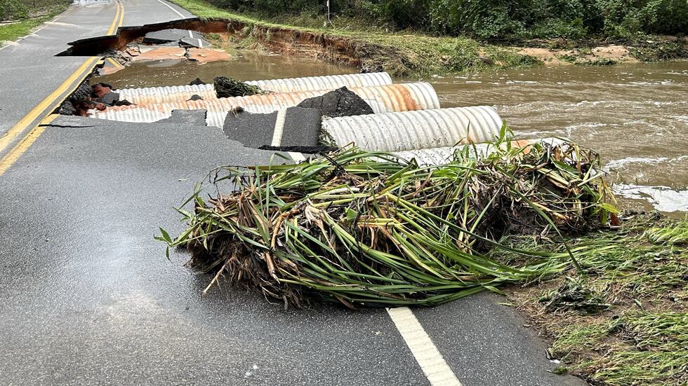 In Sardis, Tom Bargeron Road was partially washed out near Highway 23.