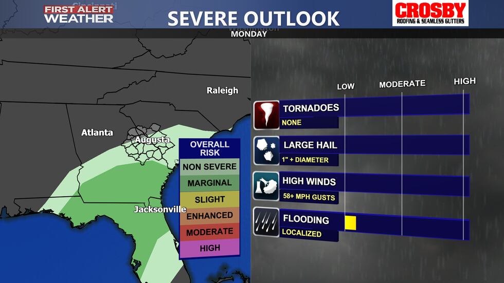 A few rumbles of thunder will be possible Monday morning/early afternoon as a cold front moves...