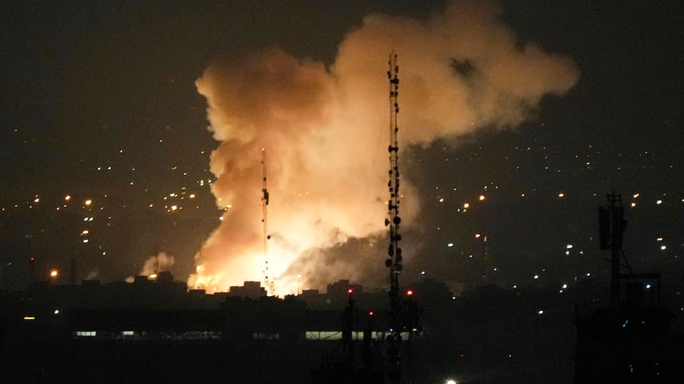Smoke rises up after an explosion in Tehran, Iran, Friday, June 13, 2025.