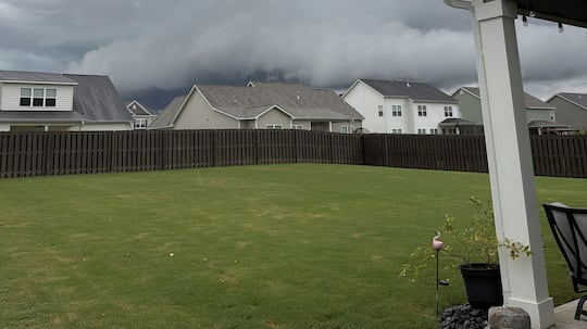 Storm clouds look over homes in Graniteville on Thursday afternoon.