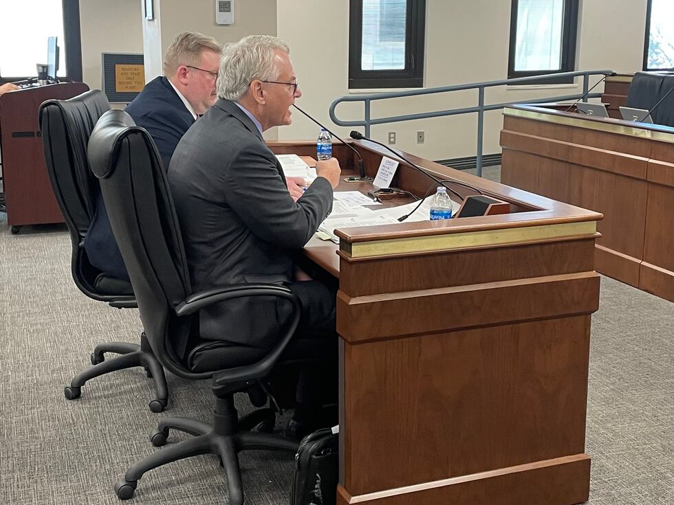 Treasurer Curtis Loftis testifies before a Senate Finance subcommittee during a meeting on...