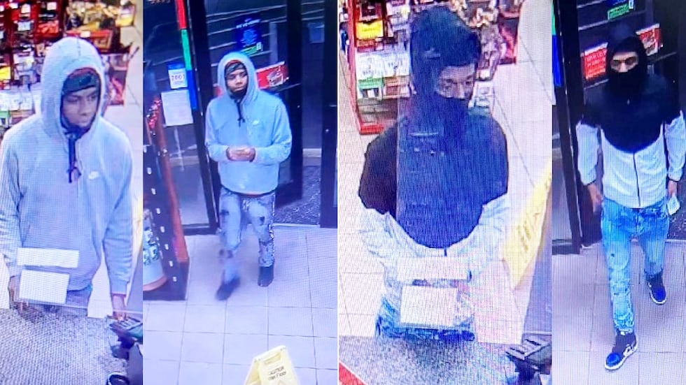 These two men are being sought for questioning in connection with the robbery of the Waffle...